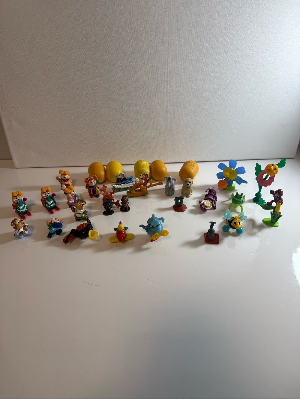 Vintage Lot Of 31 Kinder Surprise Mini Toys Various Vehicles Animals Flowers Etc